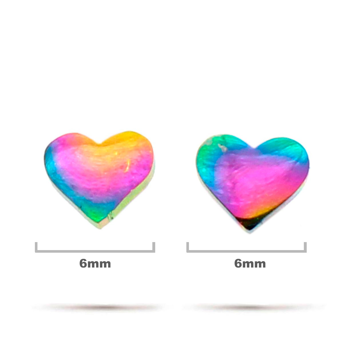 Aretes Acero Inox Tornasol Tipo Broquel Corazon Completo