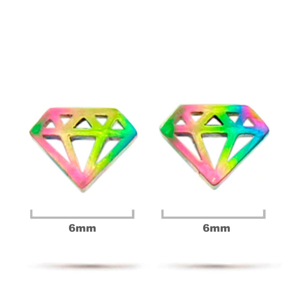 Aretes Acero Inox Tornasol Tipo Broquel Diamante