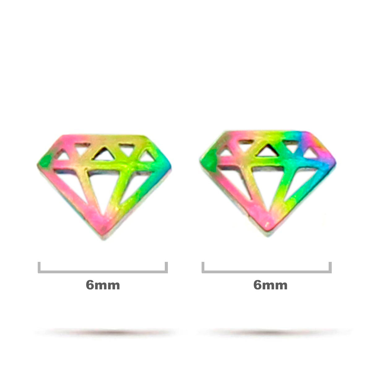 Aretes Acero Inox Tornasol Tipo Broquel Diamante