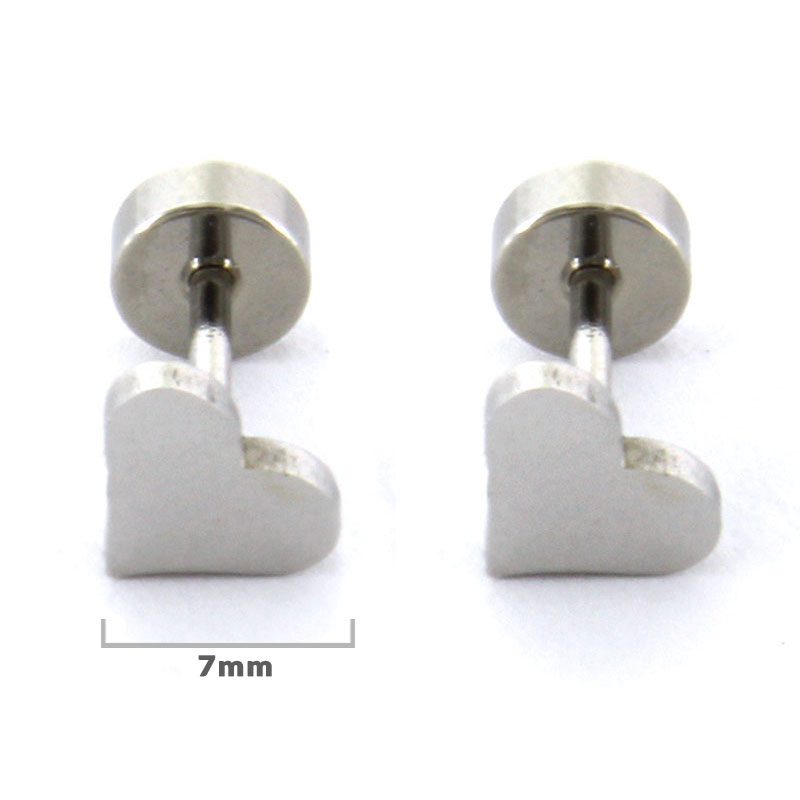 Aretes Acero Plaetado Tipo Broquel Dormilon Corazon Amor