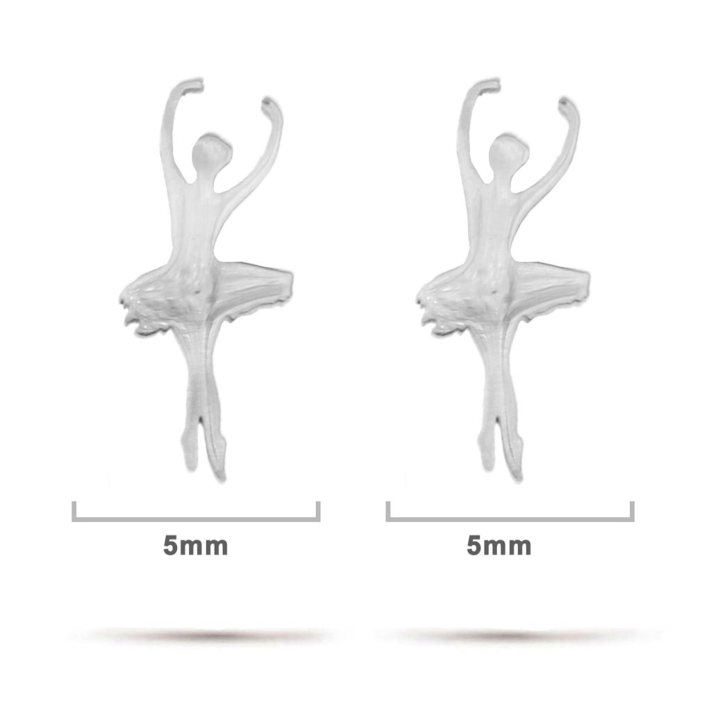 Aretes Acero Plateado Broquel Dormilon Bailarina Ballet