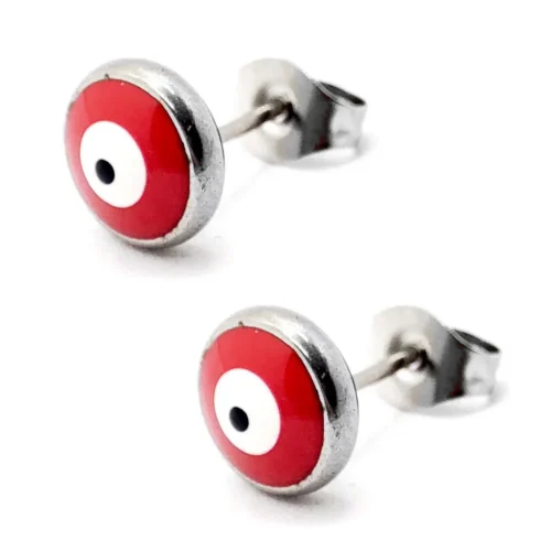 Aretes-Acero-Plateado-Broquel-Ojo-Turco-Rojo-8mm-Proteccion-2.webp