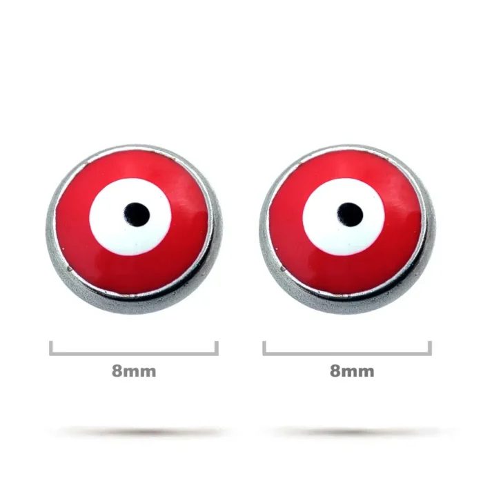 Aretes-Acero-Plateado-Broquel-Ojo-Turco-Rojo-8mm-Proteccion.webp