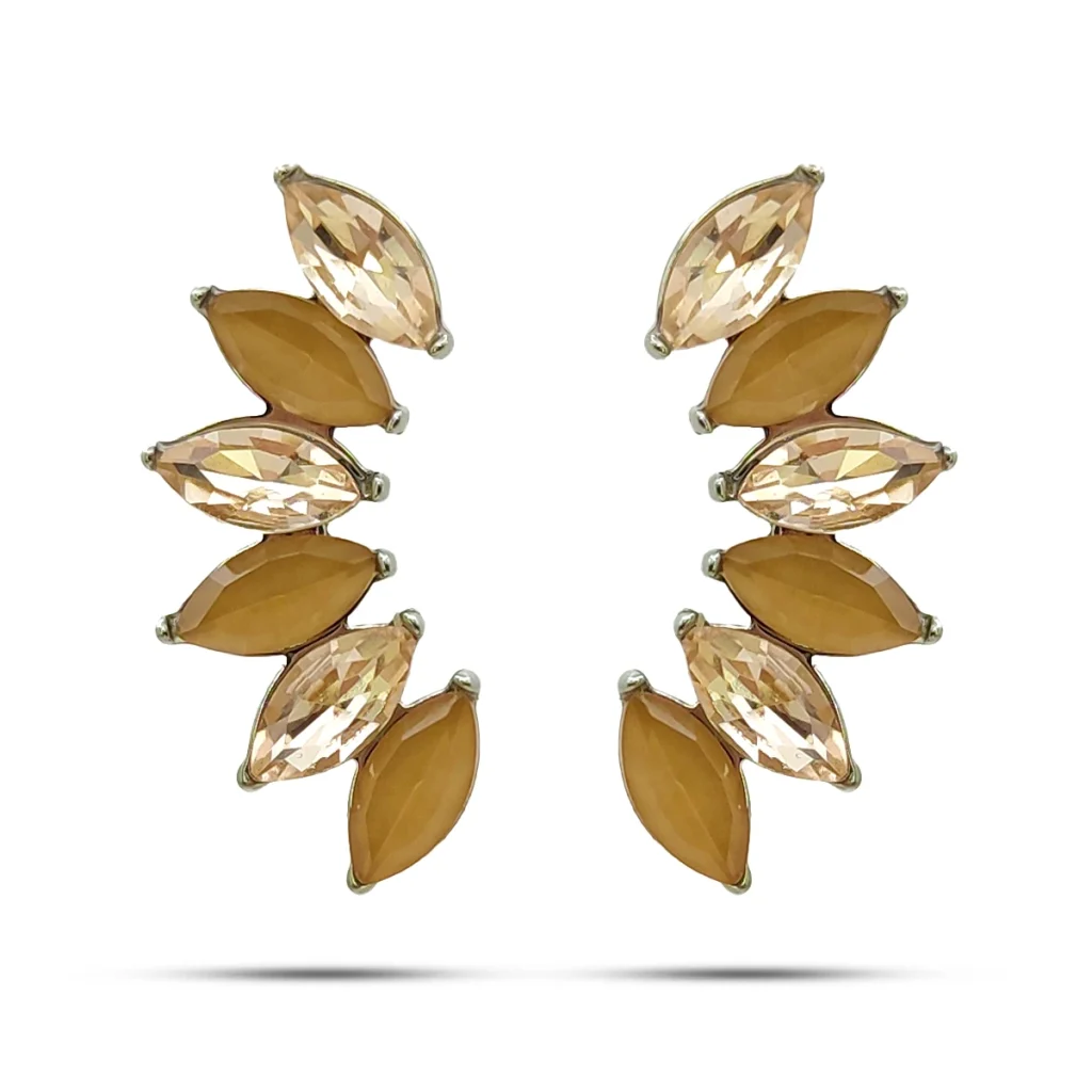 Aretes Acero Plateado Cristales Marquesa Lambada Melon 2