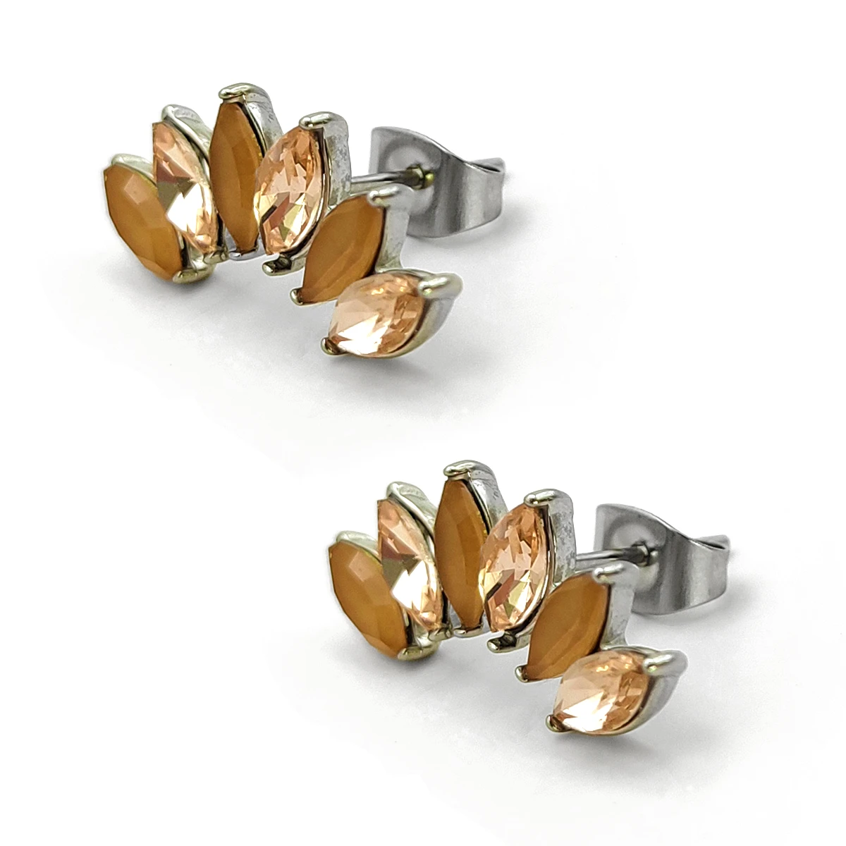 Aretes Acero Plateado Cristales Marquesa Lambada Melon 3