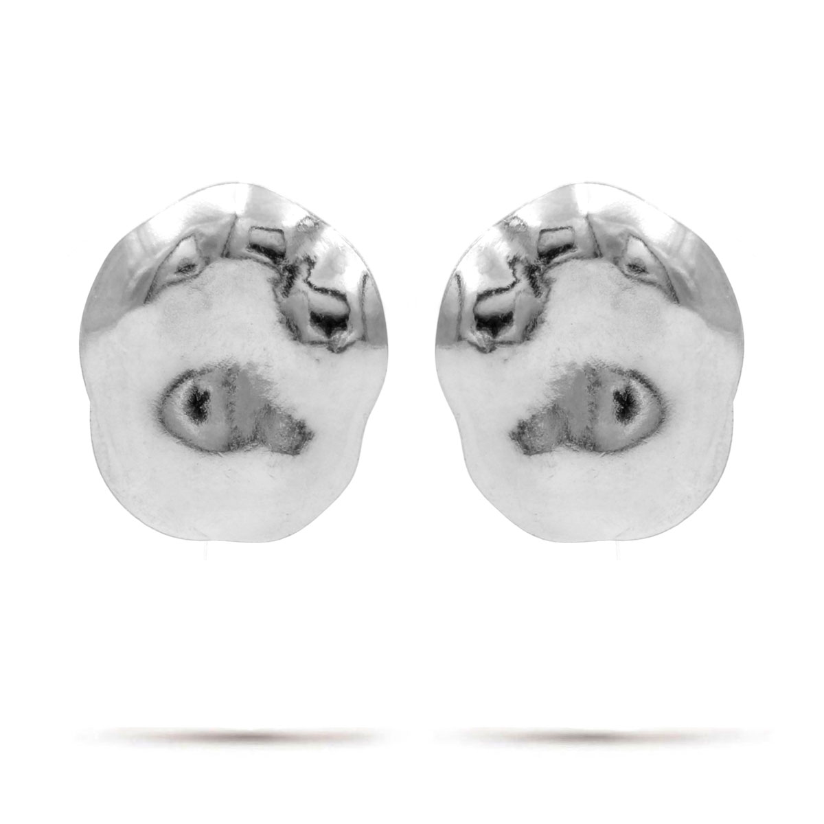 Aretes Acero Plateado Martillado Elegantes Para Dama