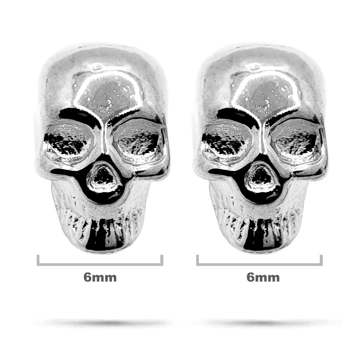 Aretes Acero Plateado Tipo Broquel Craneo Calavera Skull