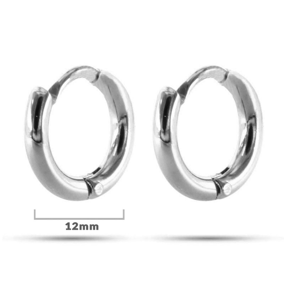 Aretes Acero Plateado Tipo Pendiente Aro Clasica 12mm1