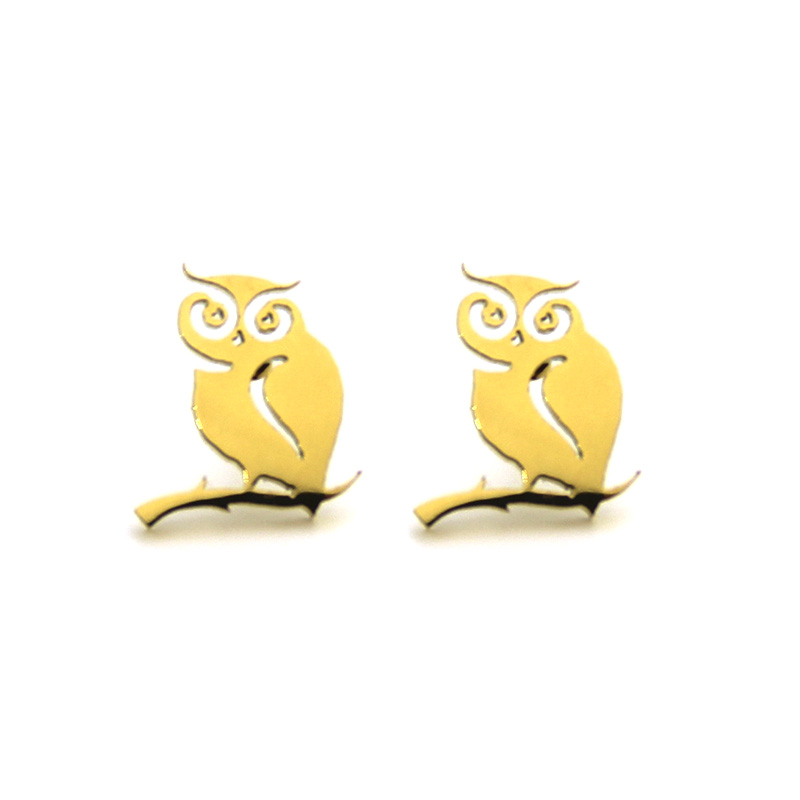 Aretes Acero Tipo Broquel Buhos