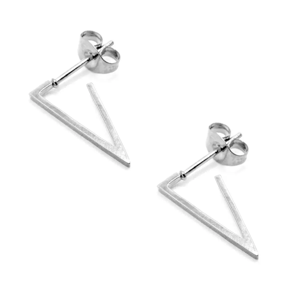 Aretes Mujer Acero Plateado Triángulos Isósceles Inv 5 Aretes Mujer Acero Plateado Triángulos Isósceles Inv - Image 3