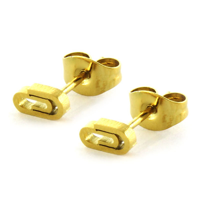 Aretes Tipo Broquel Acero Dorado Petite Clip Godin - Image 2
