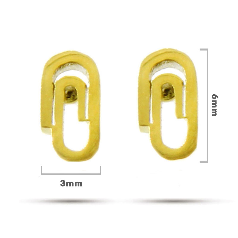 Aretes Tipo Broquel Acero Dorado Petit Clip Minimalista