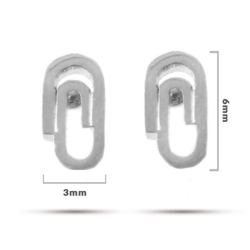Aretes Tipo Broquel Acero Plateado Petit Clip Minimalista