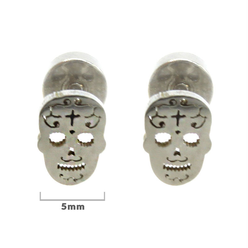 Aretes Tipo Broquel Dormilon Acero Inox Plateado Catrina
