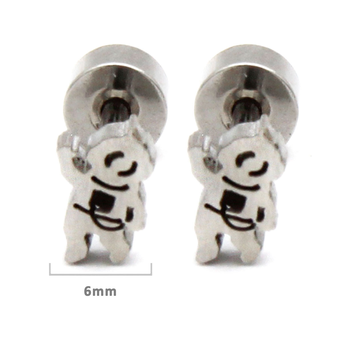 Aretes Tipo Broquel Dormilon Acero Plateado Astronauta