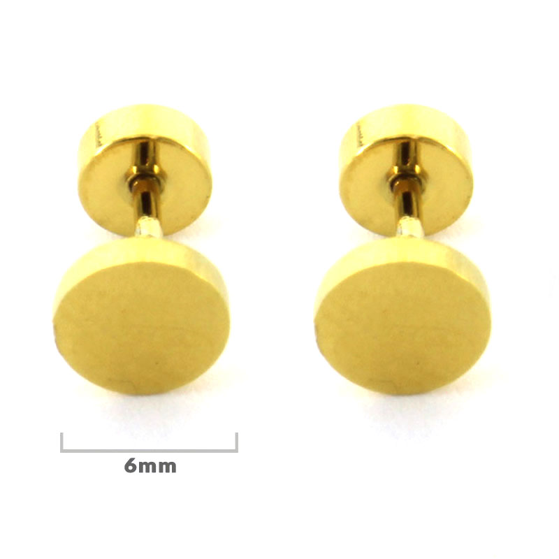 Aretes Tipo Broquel Dormilon Acero Plateado Cirulo Liso2