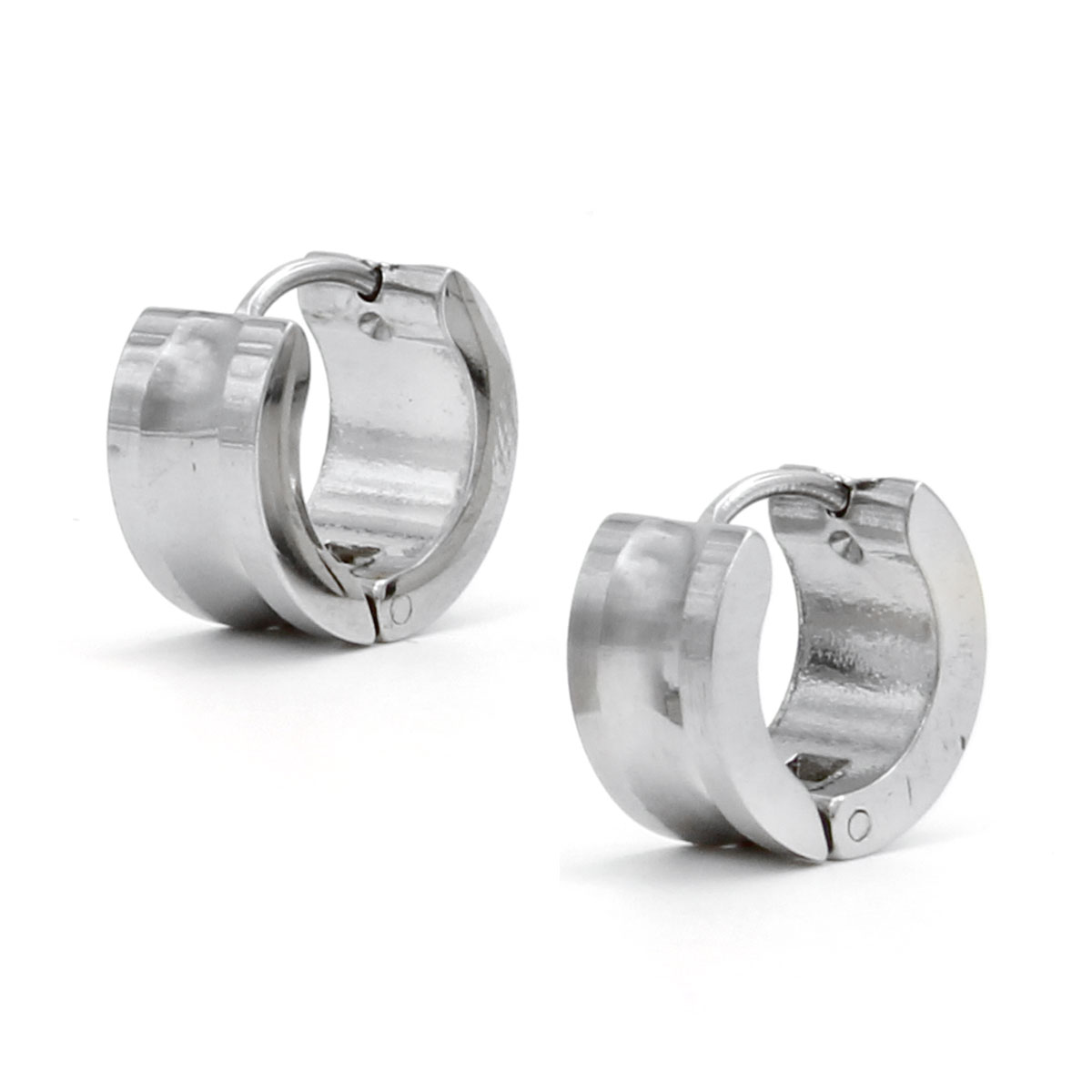 Aretes Tipo Huggies Acero Inox Plateado Arracadas Curvas 2