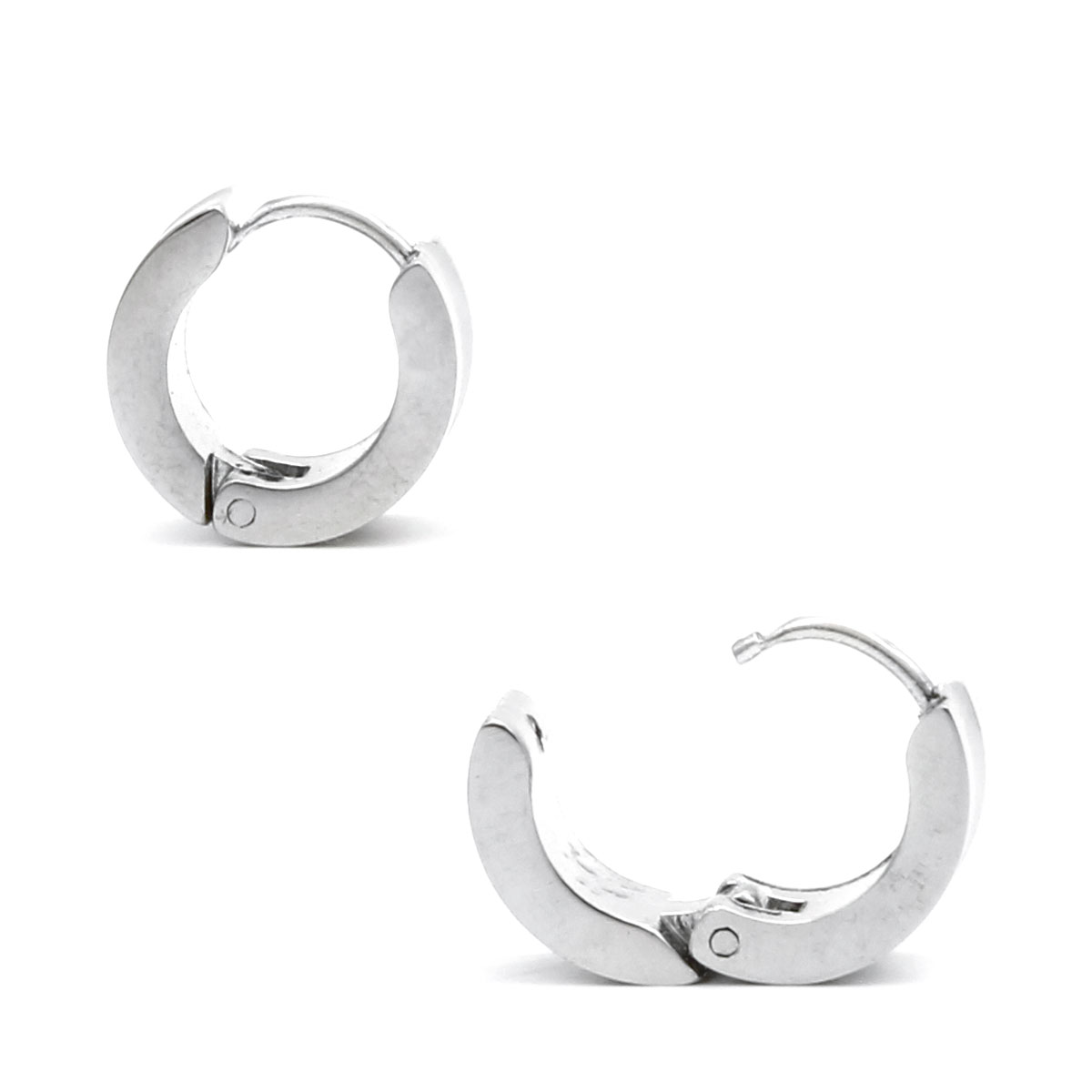 Aretes Tipo Huggies Acero Inox Plateado Arracadas Curvas 5 Aretes Tipo Huggies Acero Inox Plateado Arracadas Curvas - Image 3