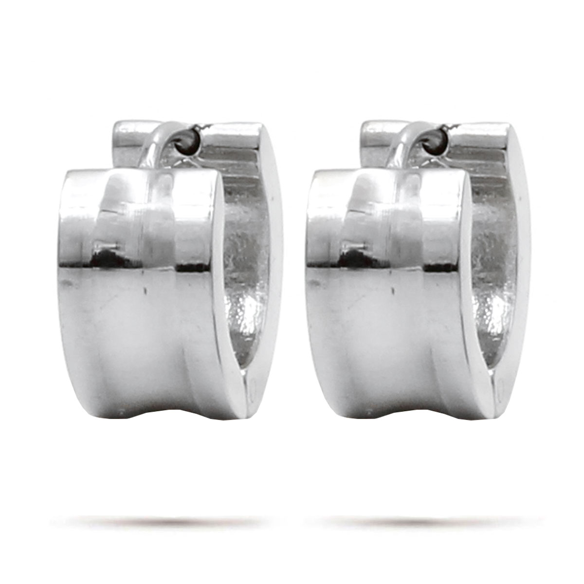 Aretes Tipo Huggies Acero Inox Plateado Arracadas Curvas