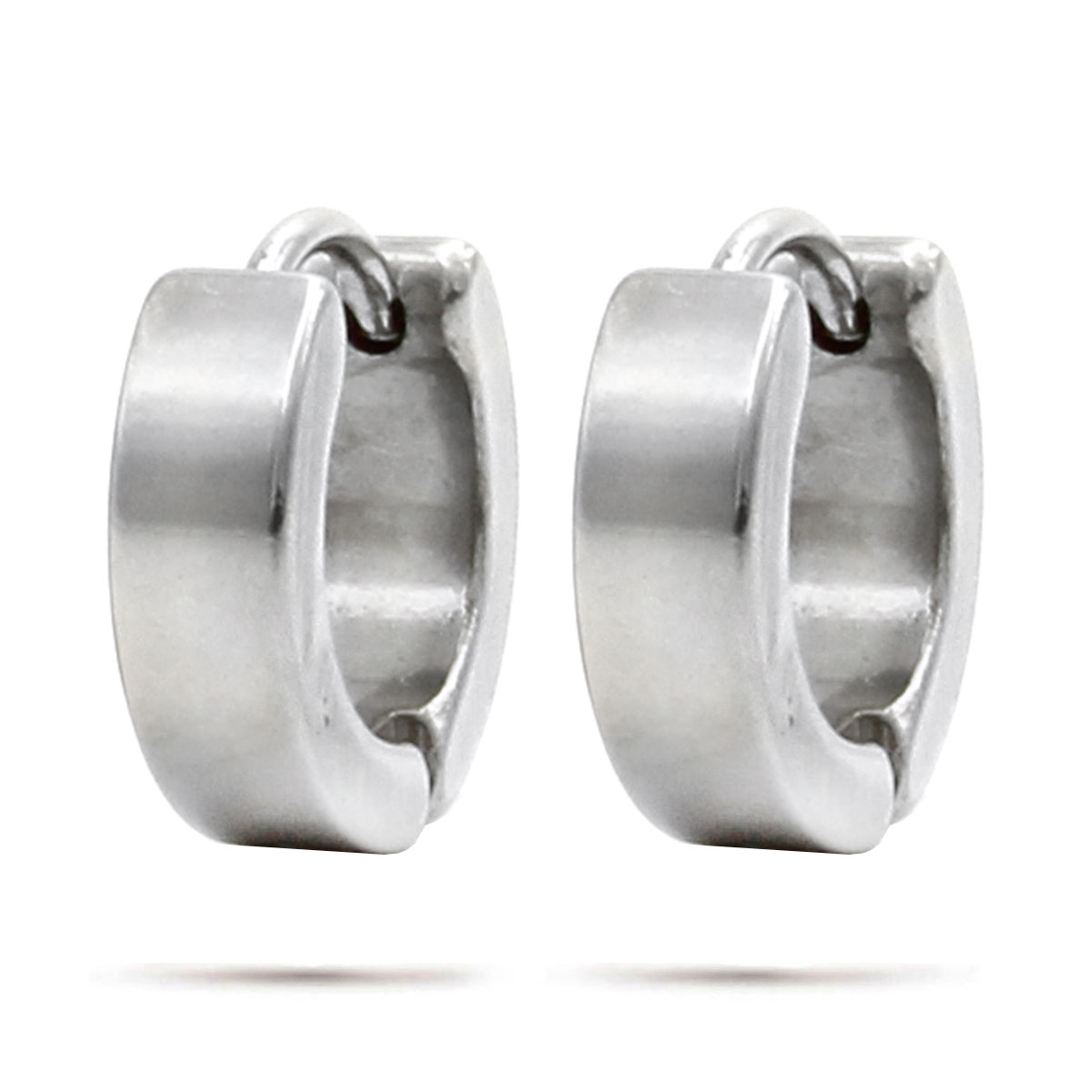 Aretes Tipo Huggies Acero Inox Plateado Arracadas Lisas