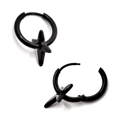 Aretes-de-Hombre-Acero-Inox-Negro-Cruz-Ninja-Shuriken-3.webp