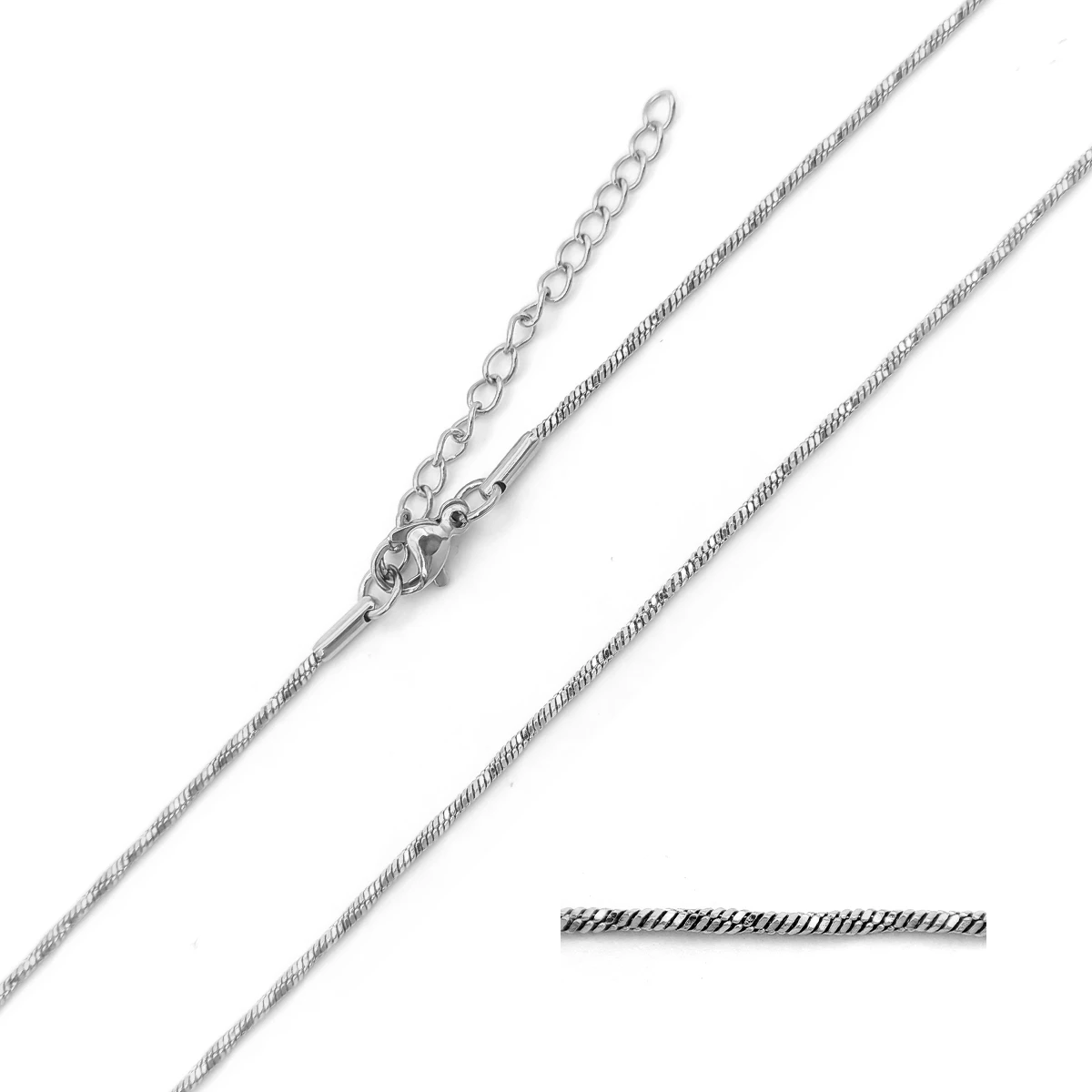 Cadena Acero Cola de Rata Cuadrada Delgada Torcida 1.2 mm 4