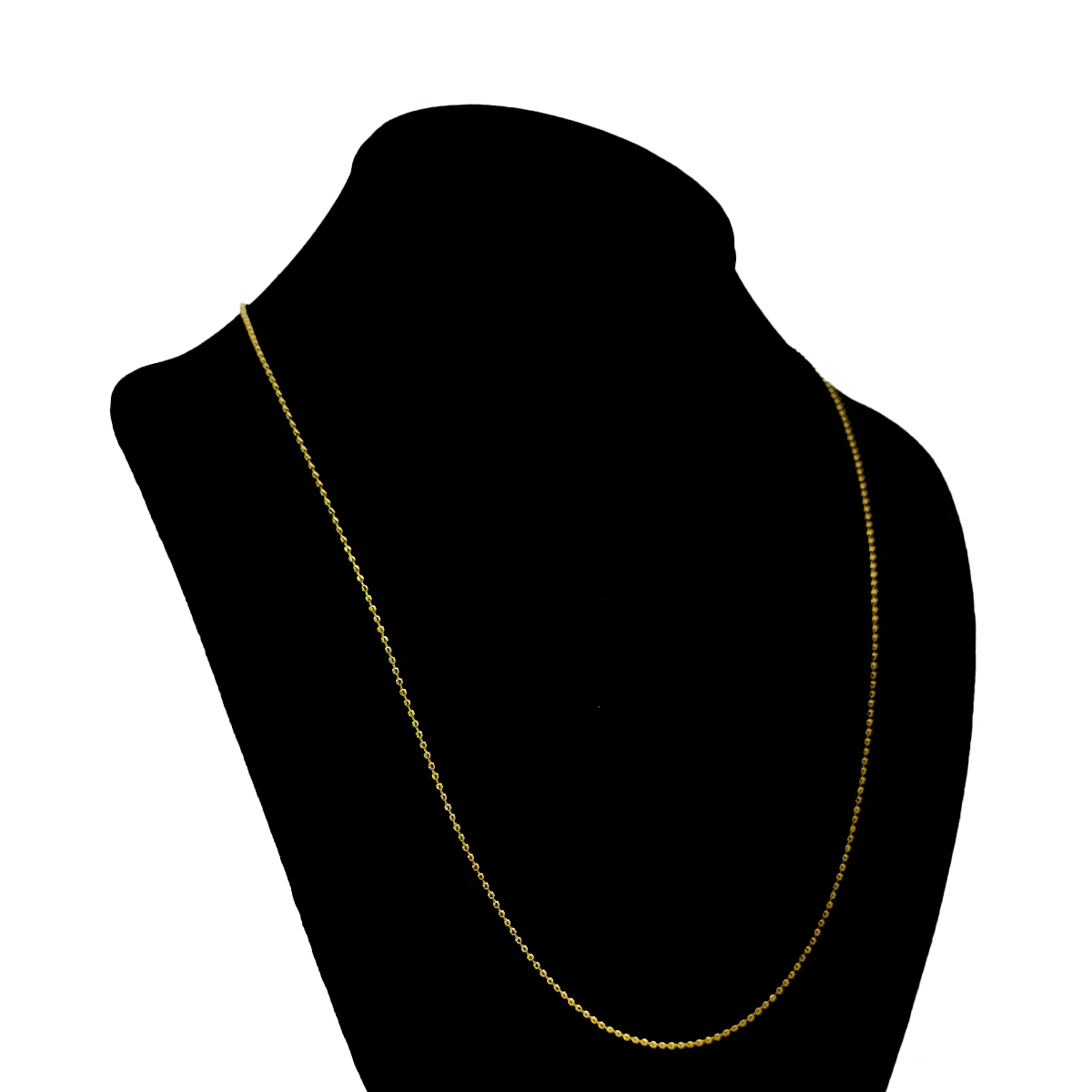 Cadena Acero Dorado Tipo Militar Bolitas Mini 60 cm 2