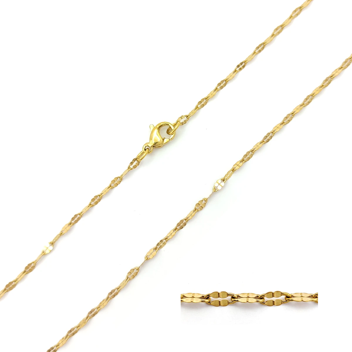 Cadena Acero Eslabon Petatillo Cuatro Petalos 1.5 mm 1