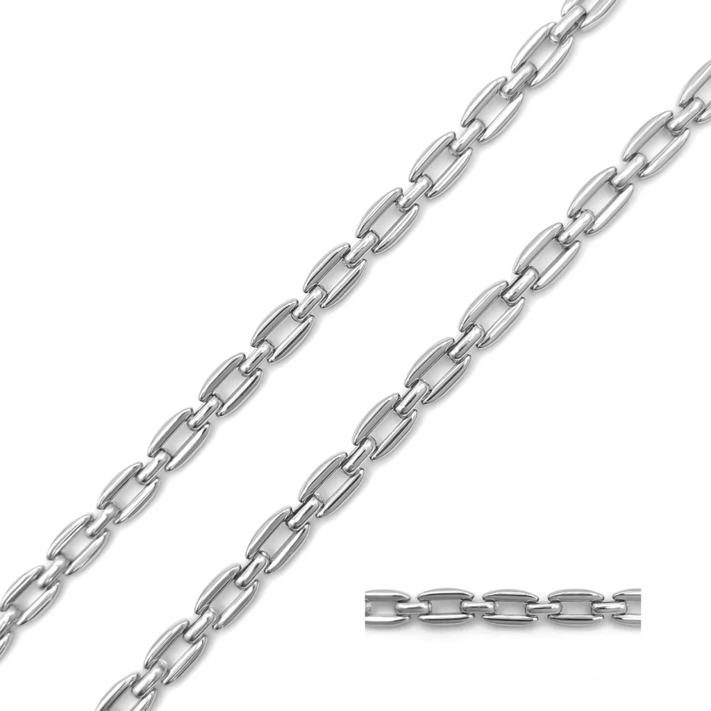 Cadena Acero Eslabon Rectangular Redondeado Moderno 6 mm 1