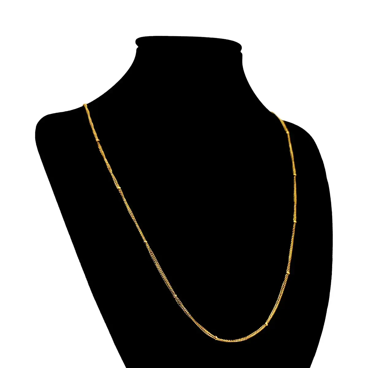 Cadena Acero Inox Dorado Doble Cadena Delgada Con Balines 2