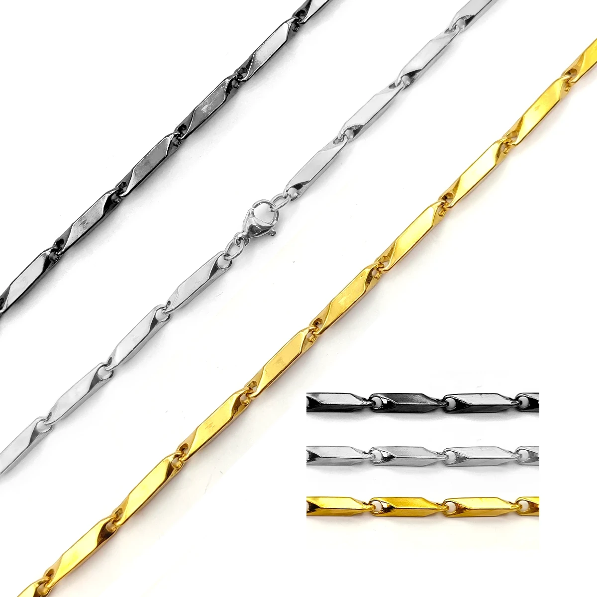 Cadena Acero Inox Eslabon Barra Pilares Moderna 3 mm