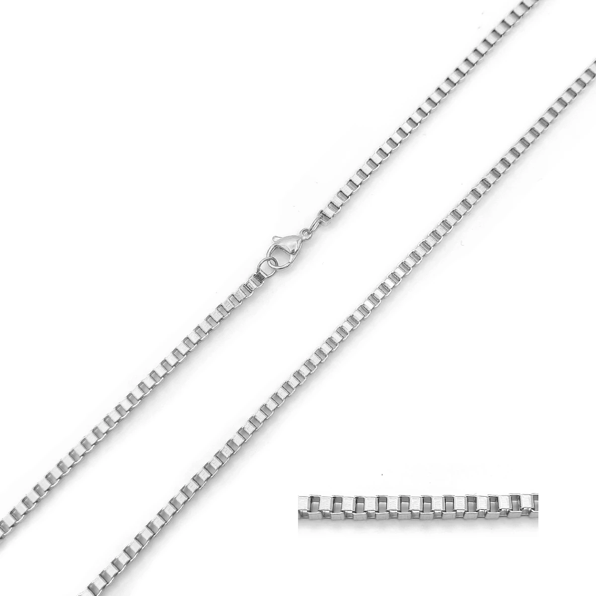 Cadena Acero Inox Eslabon Caja Cuadrado Casual 3 mm 1