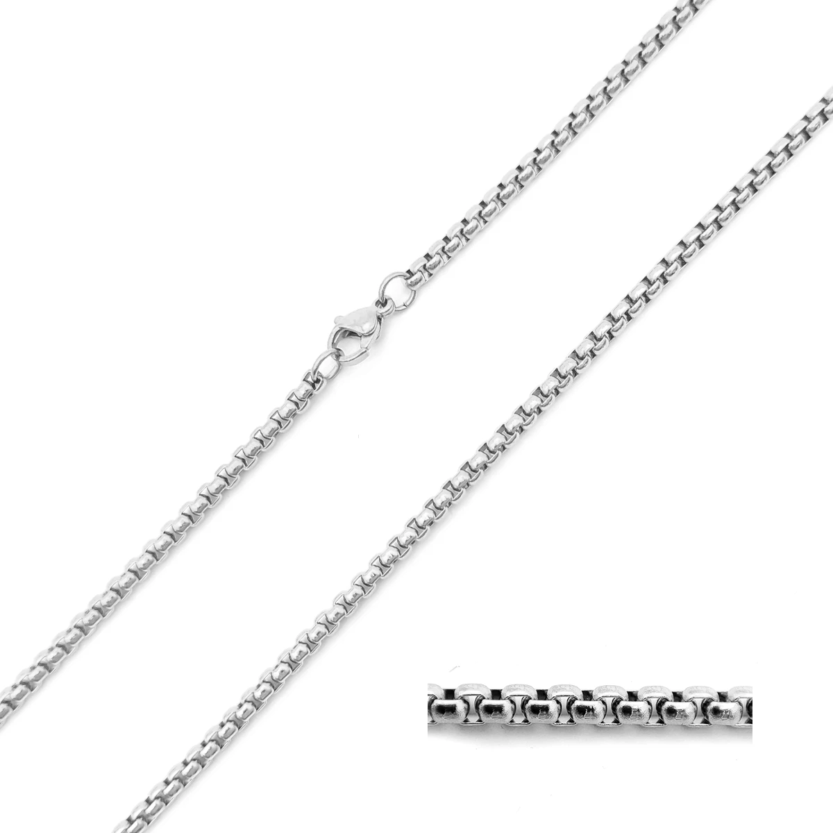 Cadena Acero Inox Eslabon Redondo Casual 3 mm 2