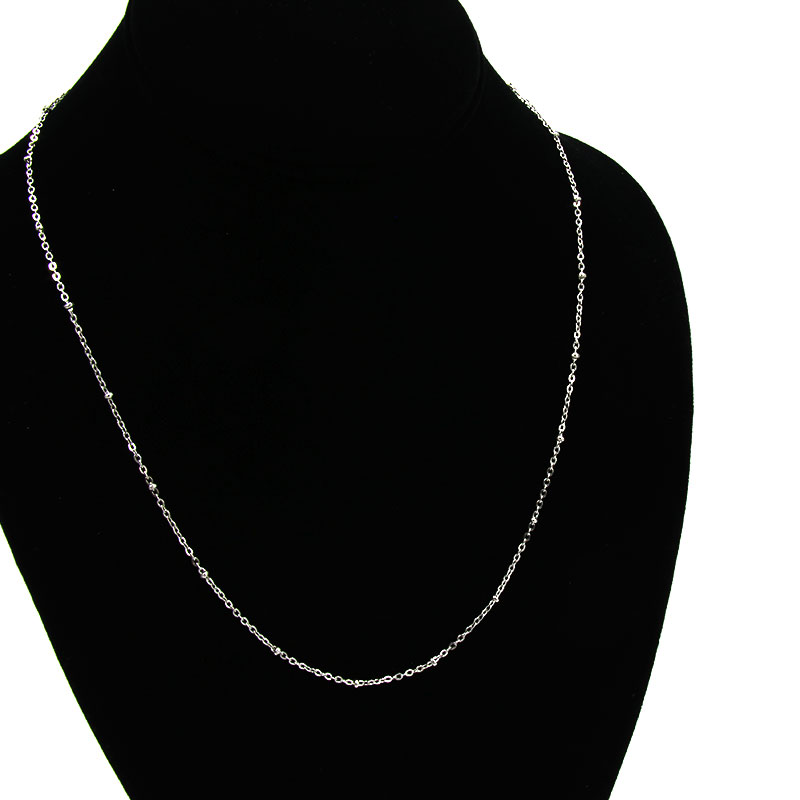Cadena Acero Inox Plateado Balin Sencilla 2mm x 50cm 2