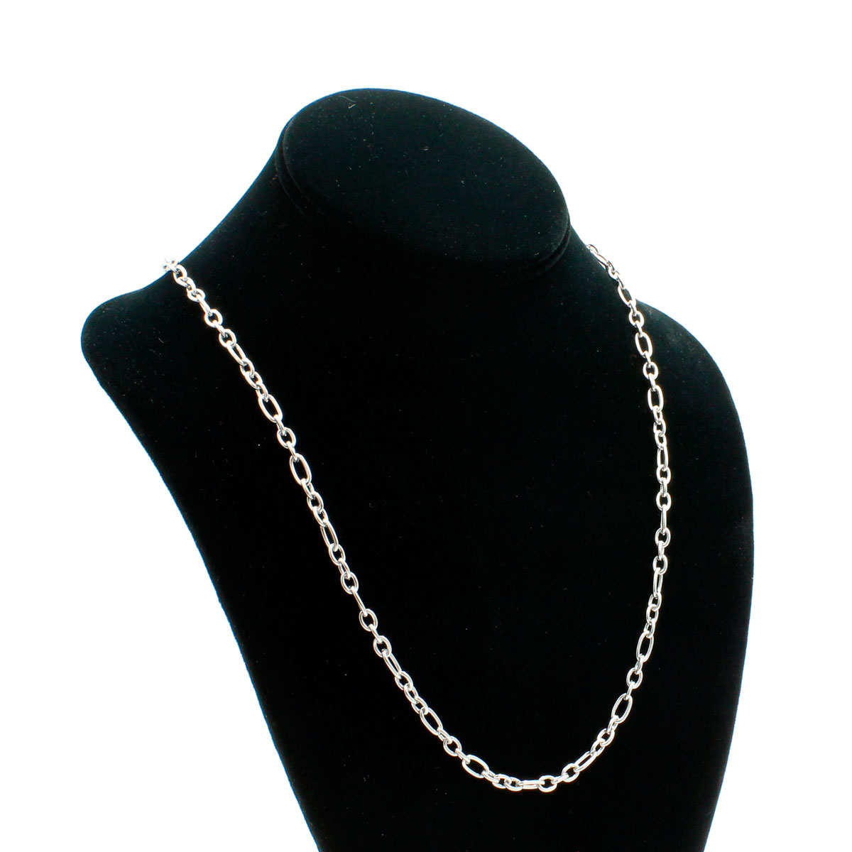 Cadena Acero Inox Plateado Eslabon Alargado Oval 2