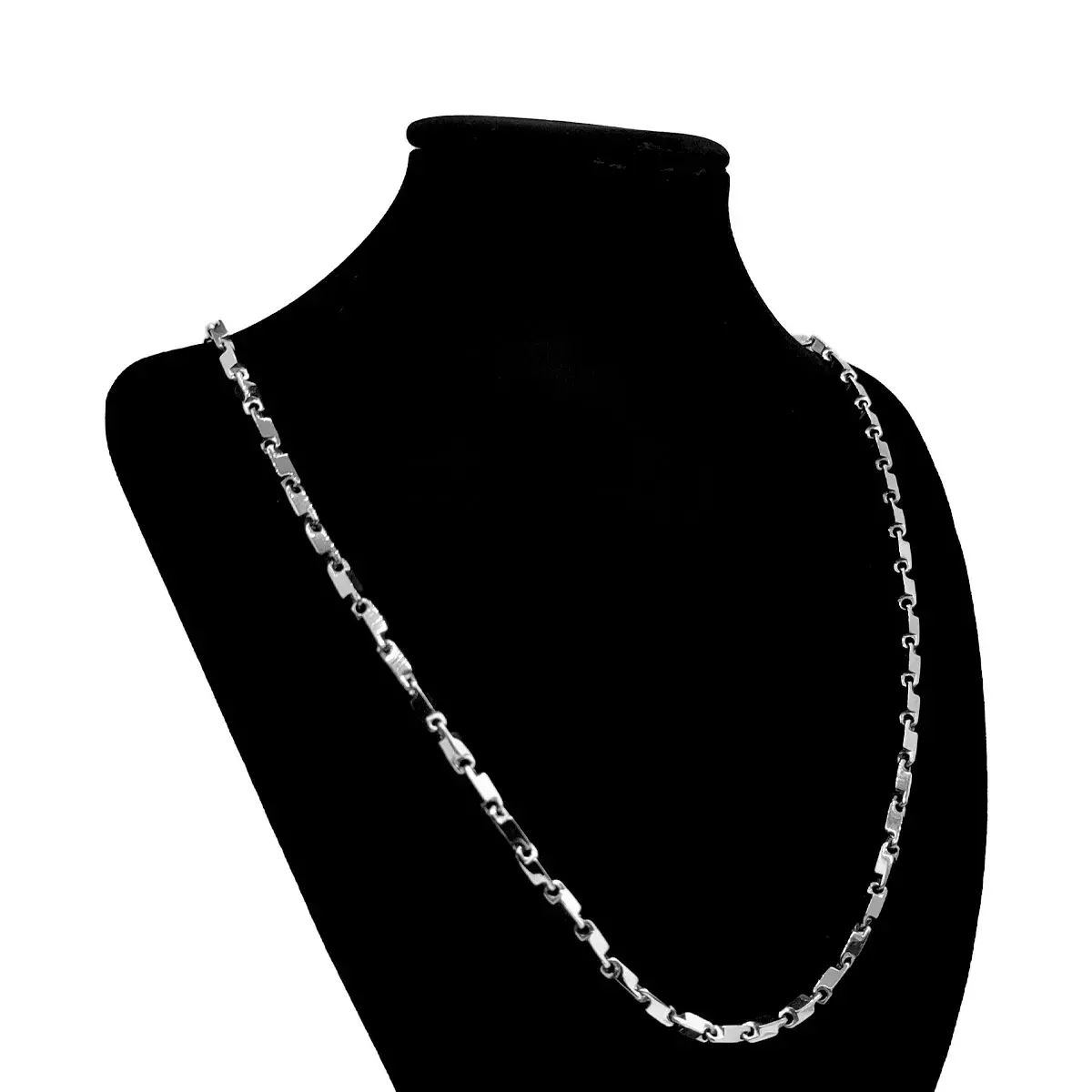 Cadena Acero Inox Plateado Eslabon Barra 3mm x 75cm 2