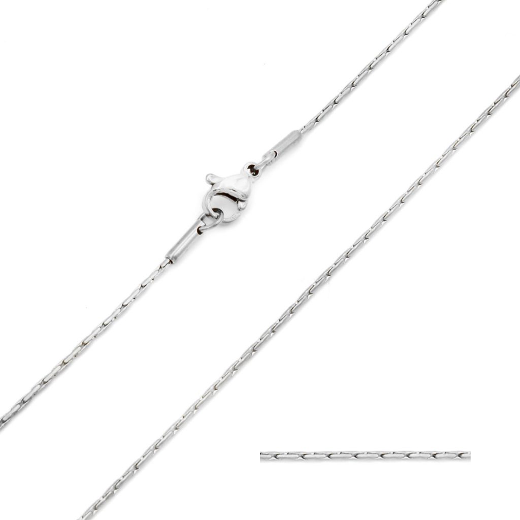 Cadena Acero Inox Plateado Espiga 1 mm x 50 cm