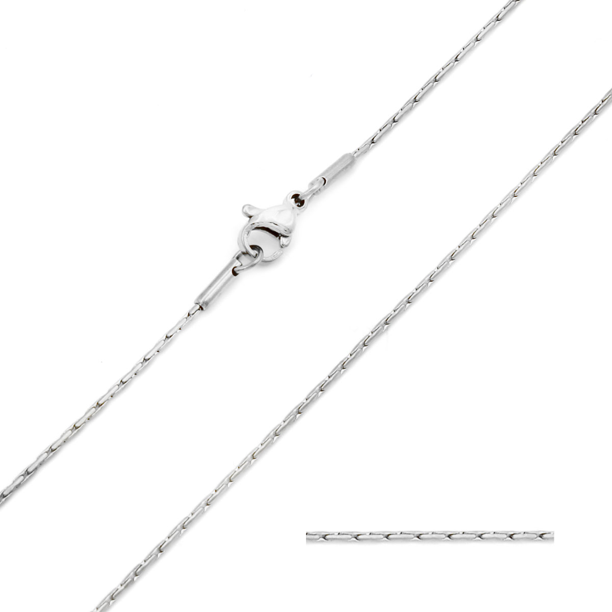 Cadena Acero Inox Plateado Espiga 1 mm x 50 cm