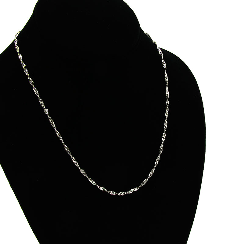 Cadena Acero Inox Plateado Tejido Twister 2mm x 46cm 2