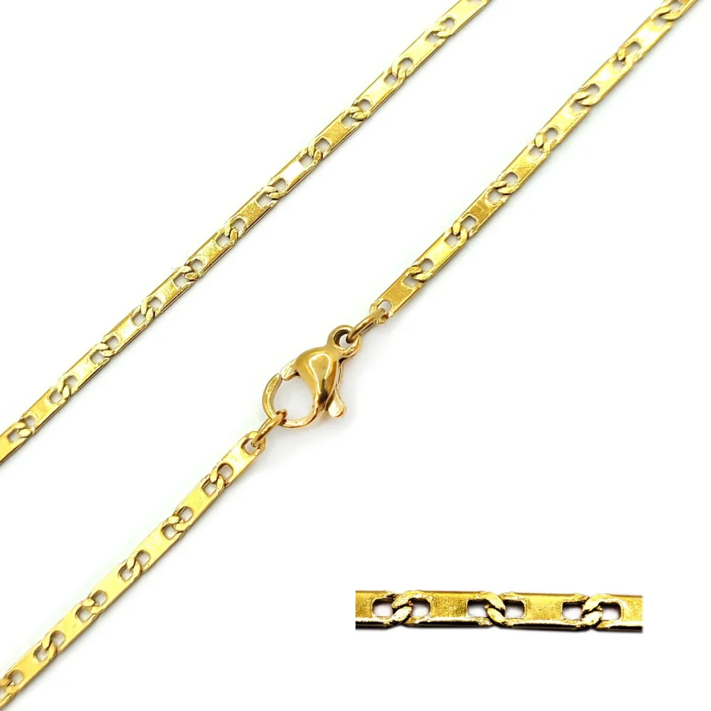 Cadena Acero Inoxidable Dorado Planchada Eslabon Adige 1