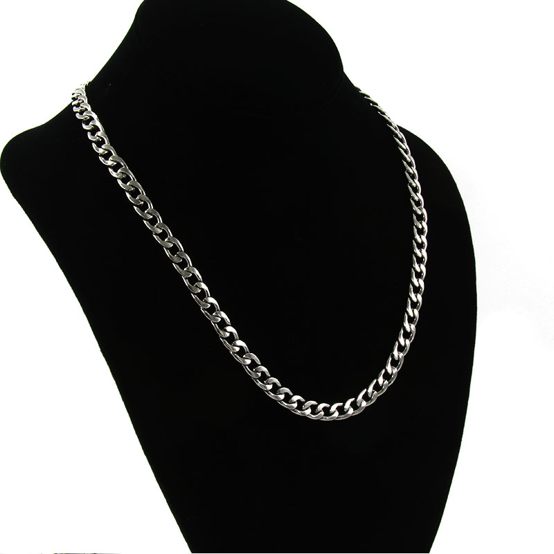 Cadena Acero Inoxidable Plateado Barbada 6mm x 50cm 2