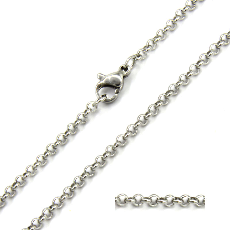 Cadena Acero Inoxidable Plateado Eslabon Circular 3mm