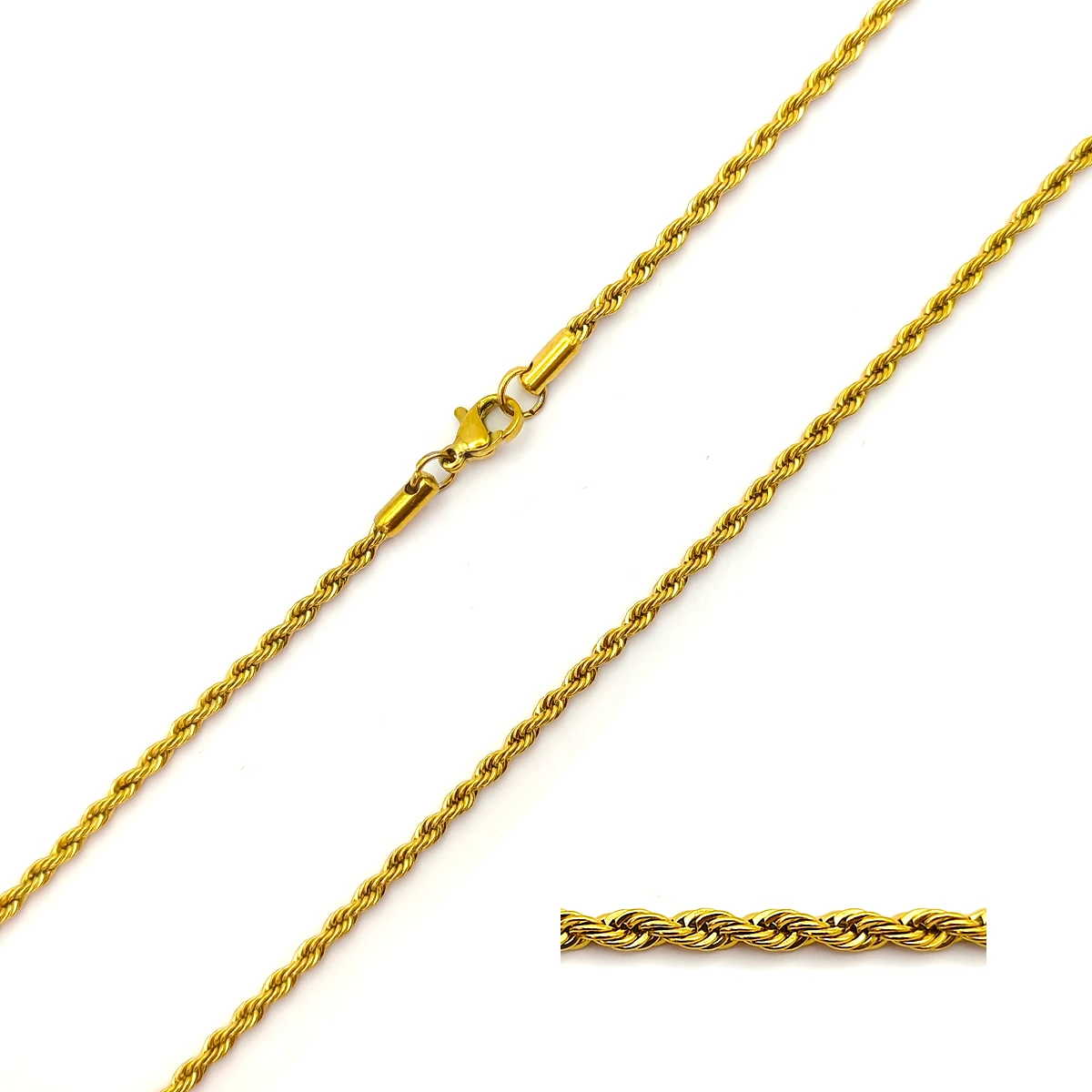 Cadena Acero Inoxidable Torzal Delgado 2.5 mm 2