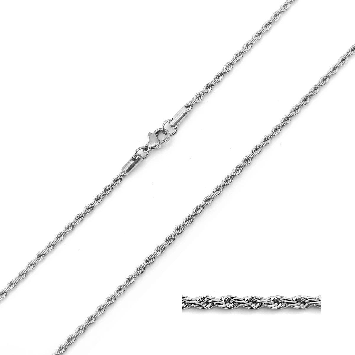 Cadena Acero Inoxidable Torzal Delgado 2.5 mm 4