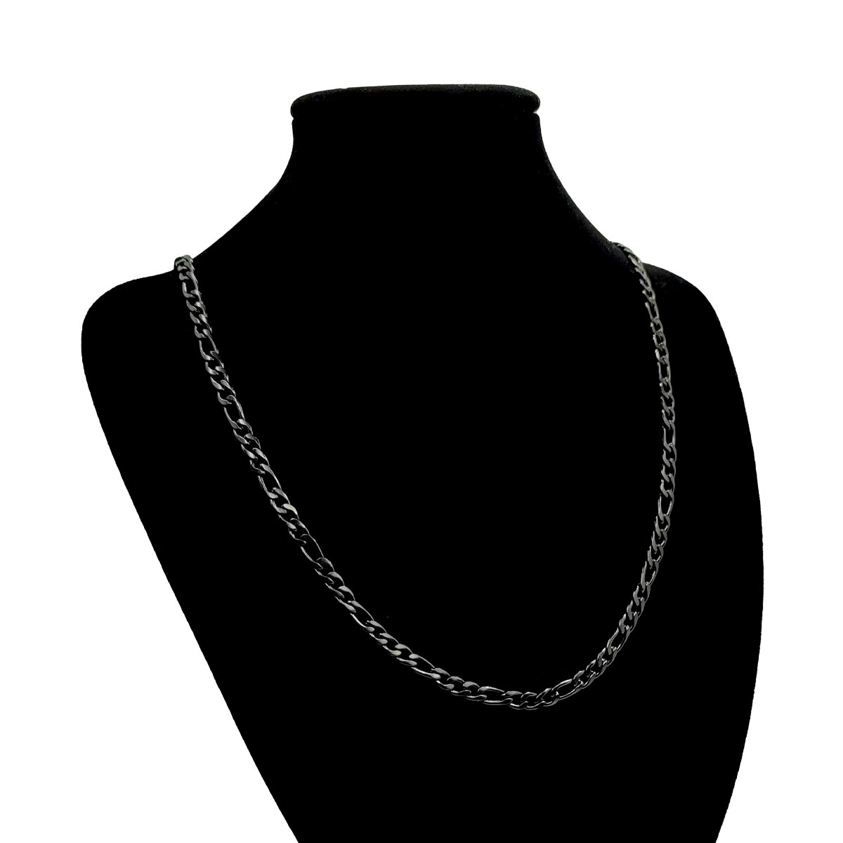 Cadena Acero Negro Moda Simple Eslabon Planchada 4mmx68cm 2