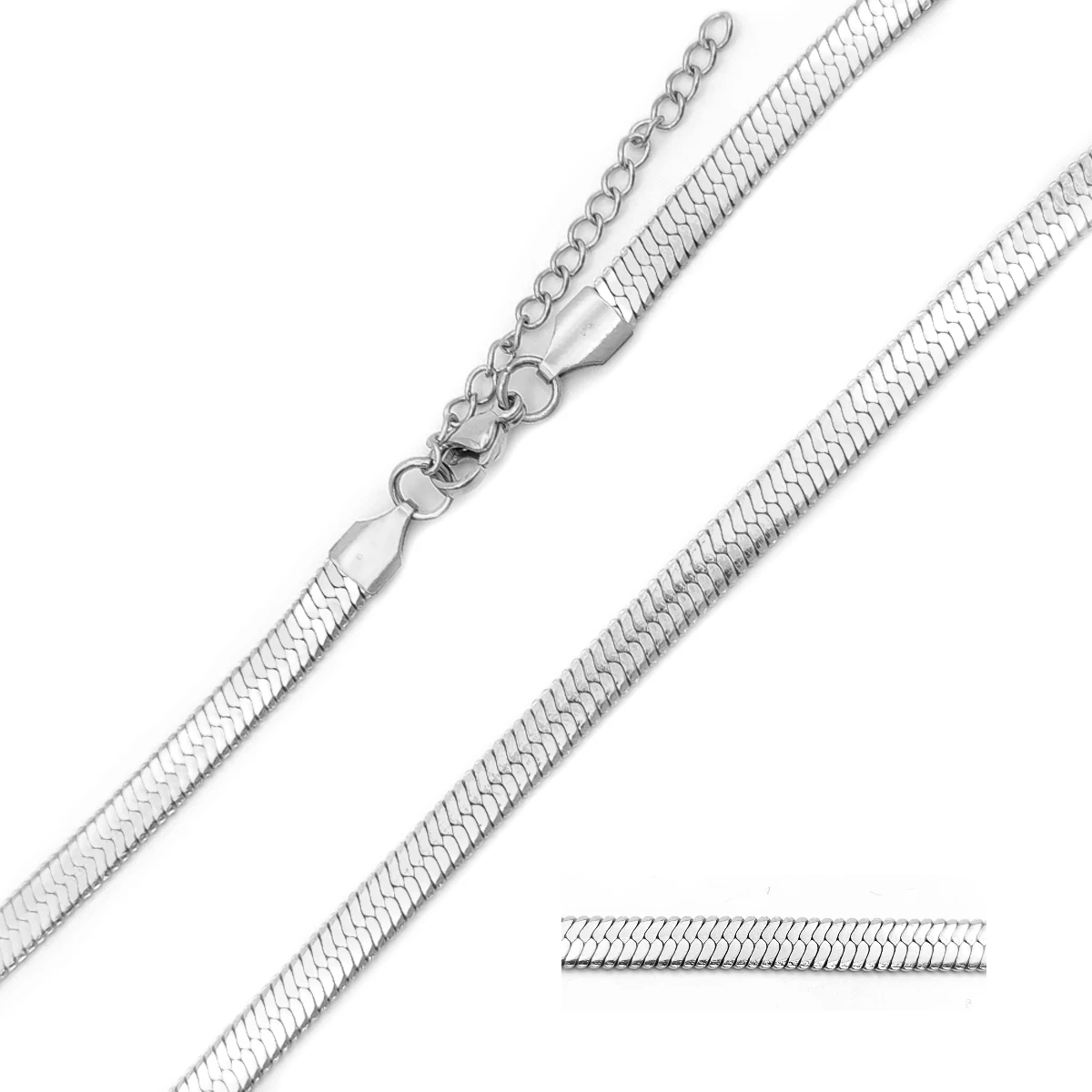 Cadena Acero Planchada Panza de Vibora Elegante 5 mm 4