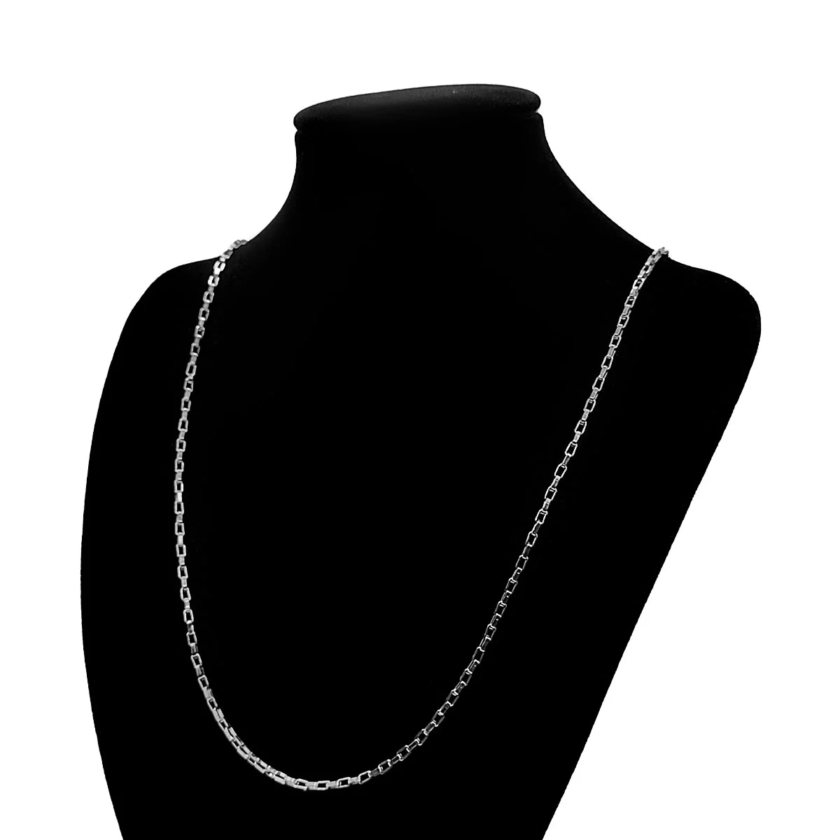 Cadena Acero Plateado Eslabon diseno rectangular Moderno 1