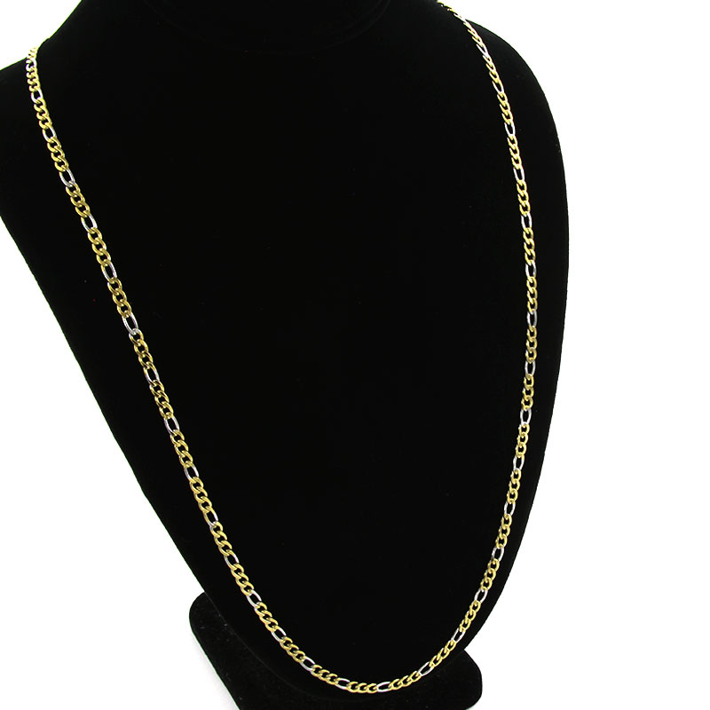 Cadena Eslabon dorada y plateada 28