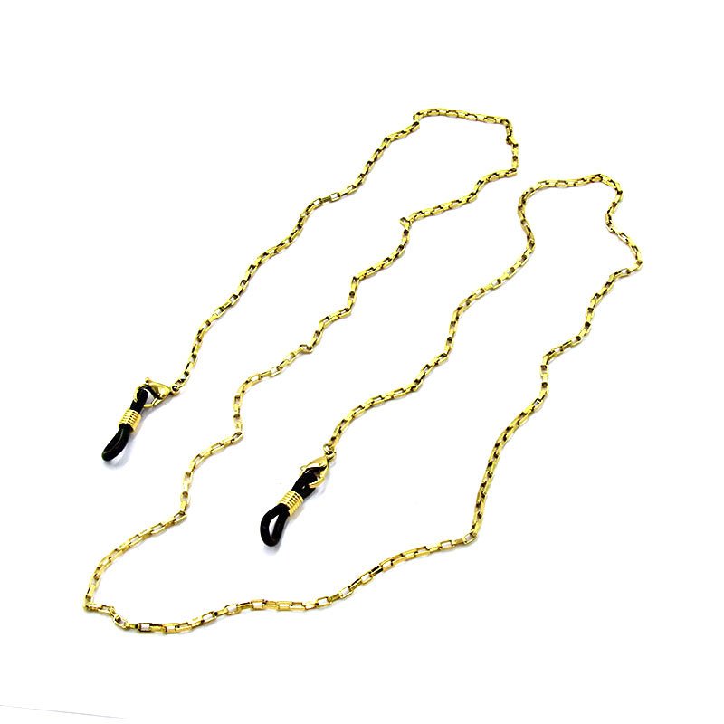 Cadena Lentes Acero Inoxidable Dorado Rectangular 2mm 3 2