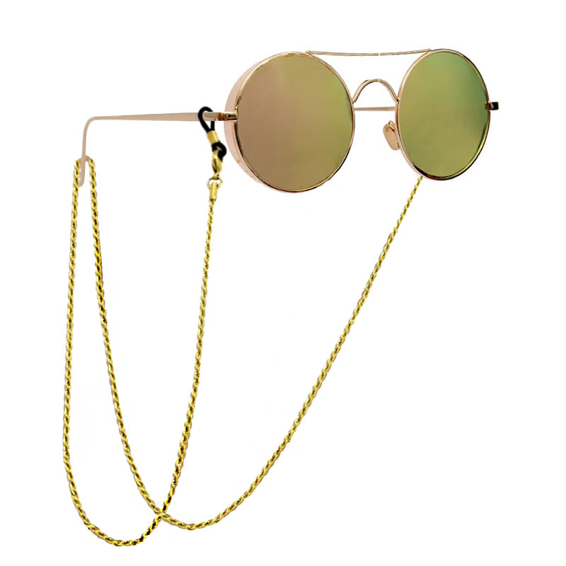 Cadena Lentes Acero Inoxidable Dorado Torsal 3mm